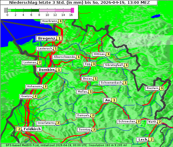 Niederschlag, 19. 4. 2026