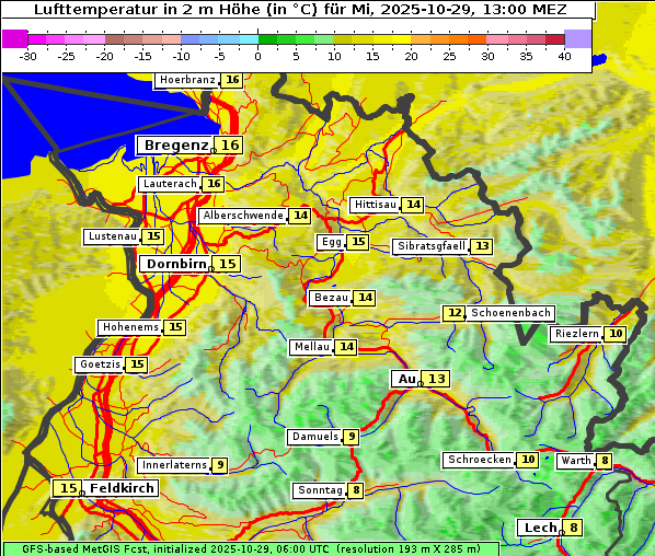Temperatur, 29. 10. 2025