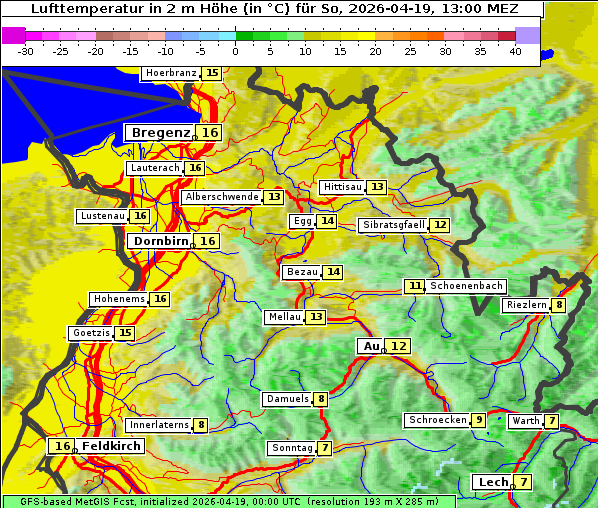 Temperatur, 19. 4. 2026