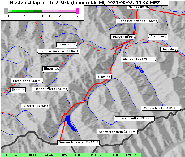 Niederschlag, 3. 9. 2025
