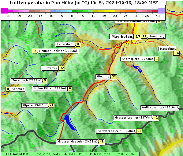 Temperatur, 18. 10. 2024