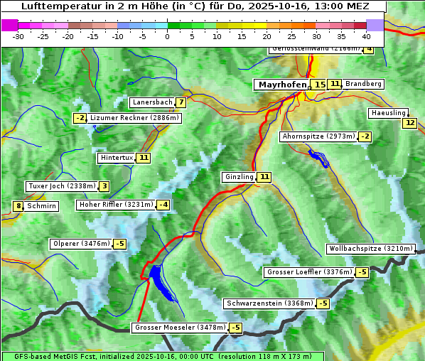 Temperatur, 16. 10. 2025