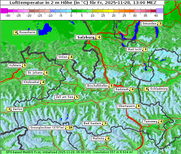 Temperatur, 28. 11. 2025