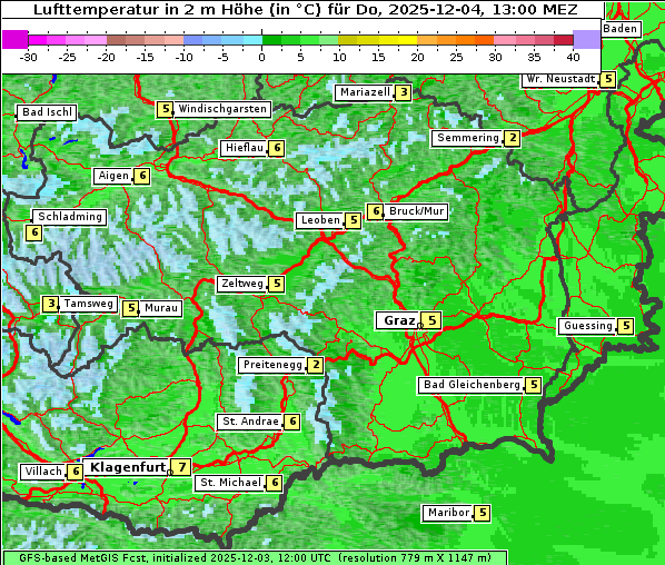 Temperatur, 4. 12. 2025