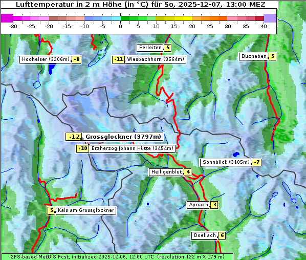 Temperatur, 7. 12. 2025