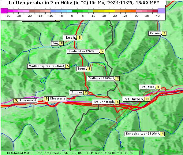 Temperatur, 25. 11. 2024