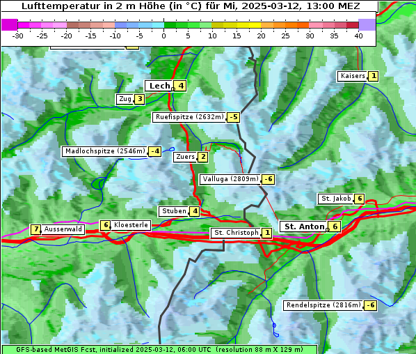 Temperatur, 12. 3. 2025