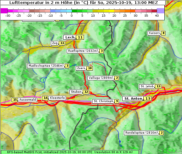 Temperatur, 19. 10. 2025