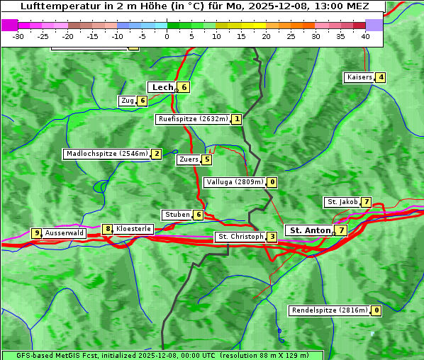 Temperatur, 8. 12. 2025