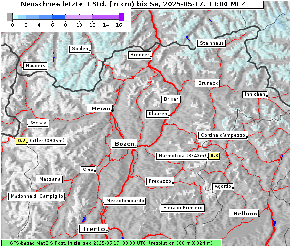 Neuschnee, 17. 5. 2025