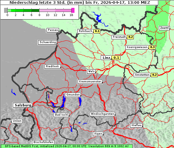 Niederschlag, 17. 4. 2026