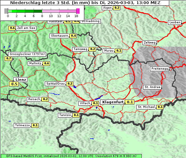 Niederschlag, 3. 3. 2026