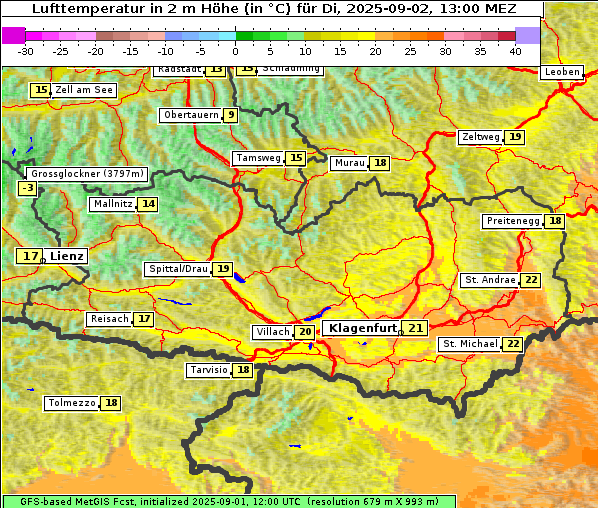 Temperatur, 2. 9. 2025