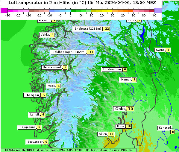 Temperatur, 6. 4. 2026