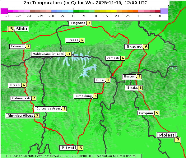 Temperatur, 19. 11. 2025