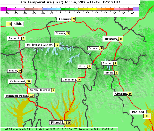Temperatur, 29. 11. 2025