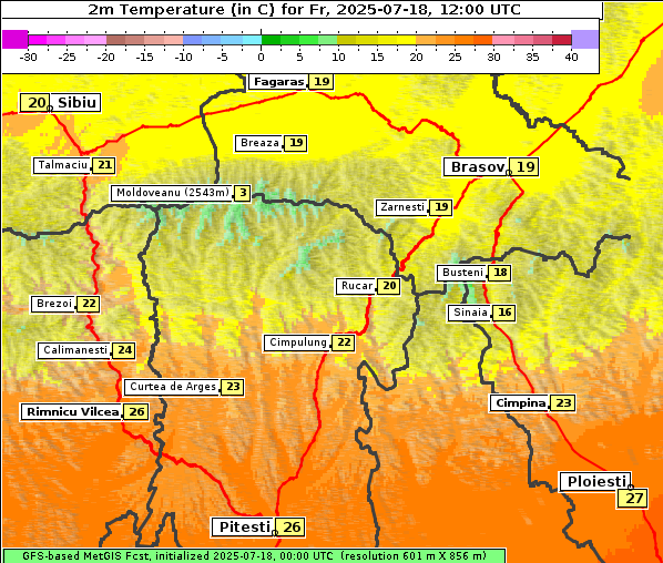 Temperatur, 18. 7. 2025