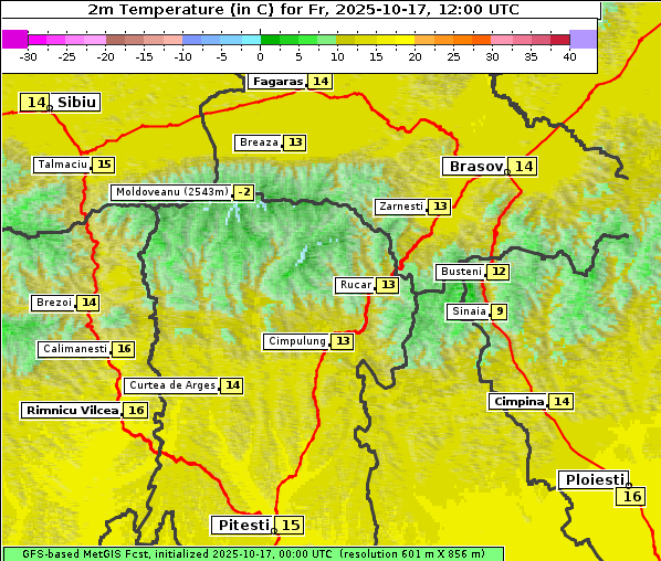 Temperatur, 17. 10. 2025