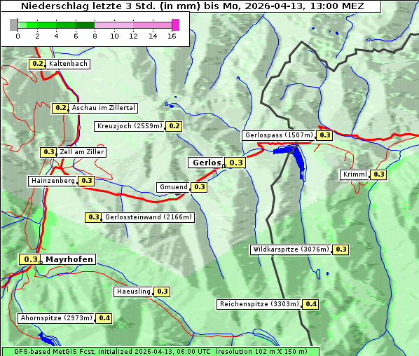 Niederschlag, 13. 4. 2026
