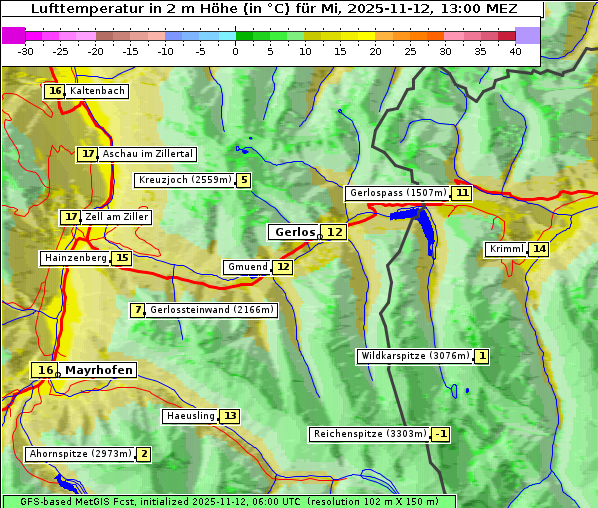 Temperatur, 12. 11. 2025