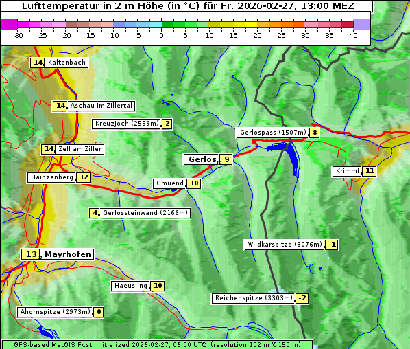 Temperatur, 27. 2. 2026