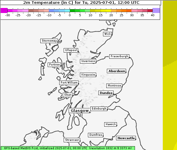 Temperatur, 1. 7. 2025
