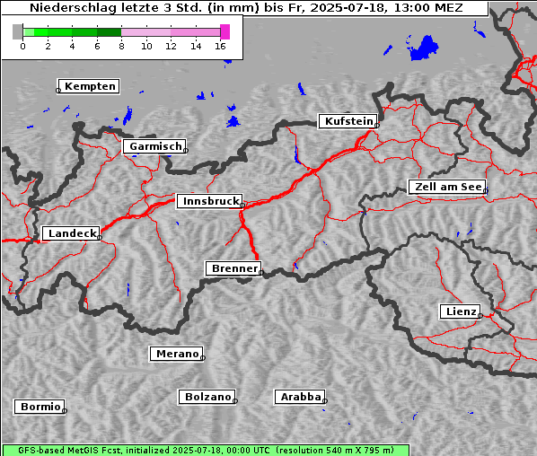 Niederschlag, 18. 7. 2025