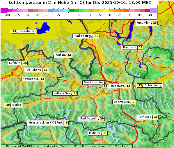 Temperatur, 16. 10. 2025