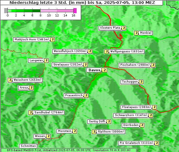Niederschlag, 5. 7. 2025