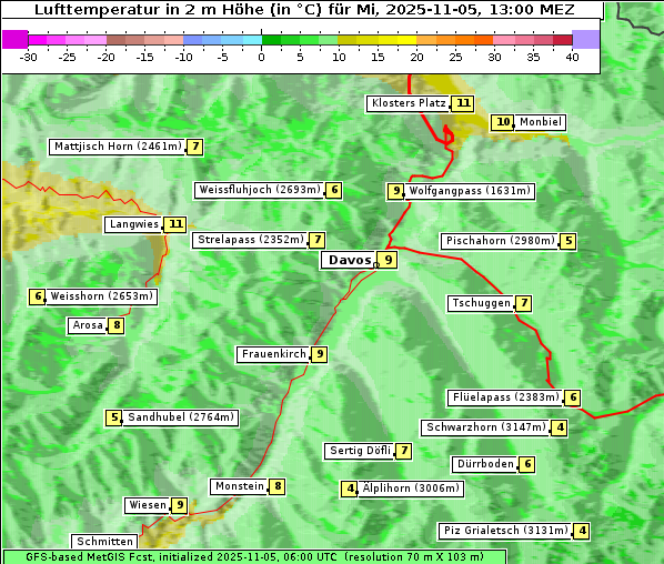 Temperatur, 5. 11. 2025