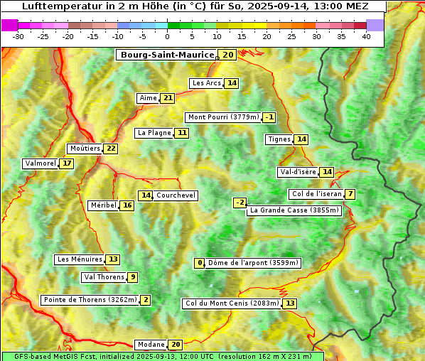 Temperatur, 14. 9. 2025