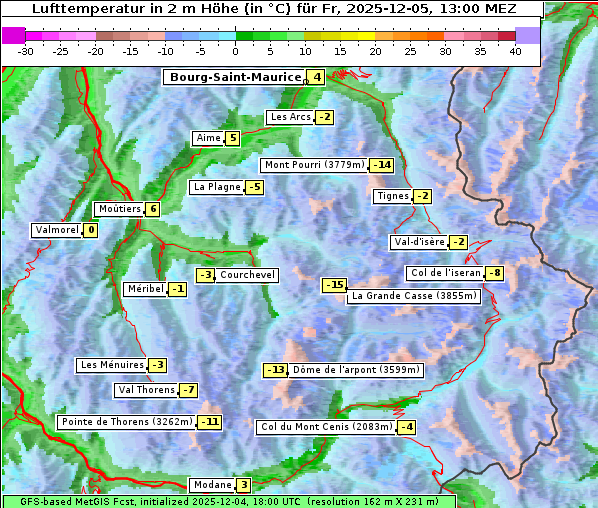 Temperatur, 5. 12. 2025
