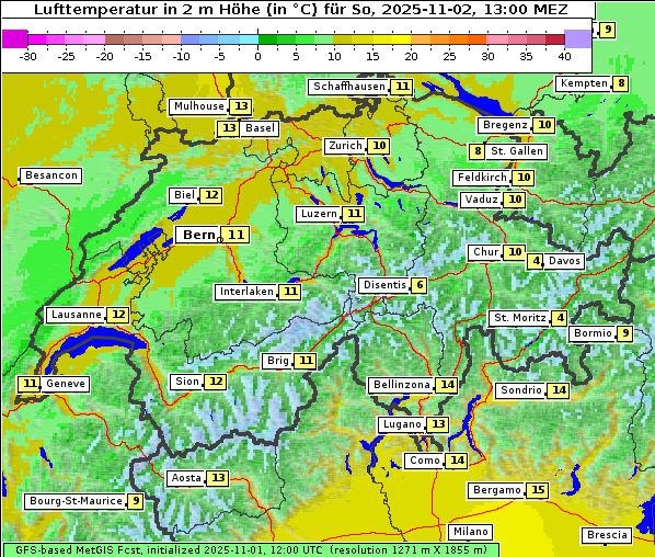 Temperatur, 2. 11. 2025