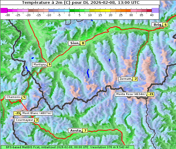 Temperatur, 8. 2. 2026