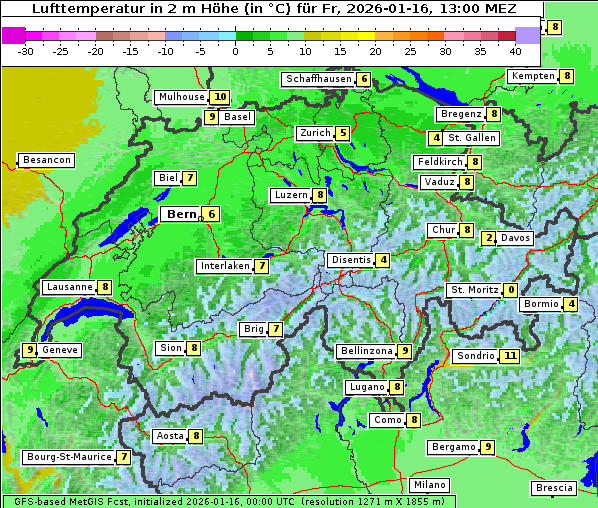 Temperatur, 16. 1. 2026