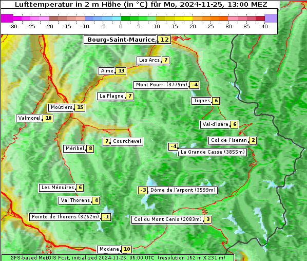 Temperatur, 25. 11. 2024