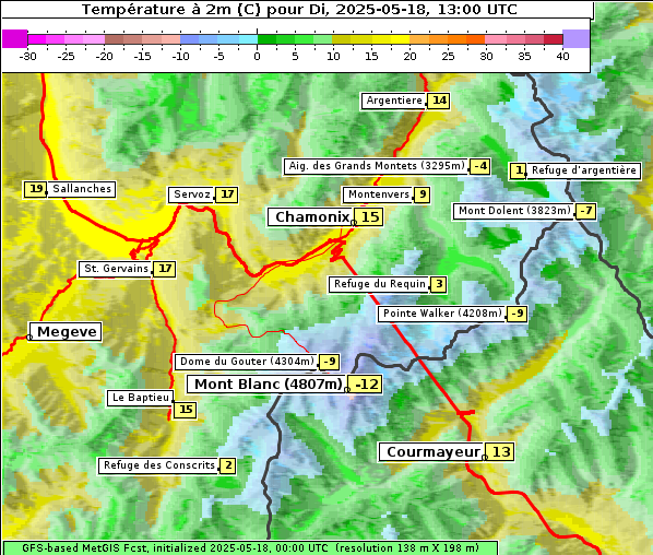 Temperatur, 18. 5. 2025