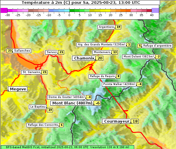 Temperatur, 23. 8. 2025