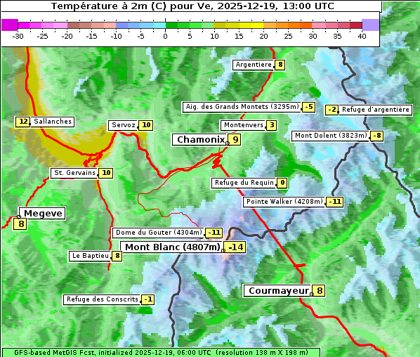 Temperatur, 19. 12. 2025