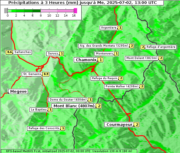 Niederschlag, 2. 7. 2025