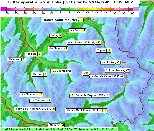 Temperatur, 3. 12. 2024