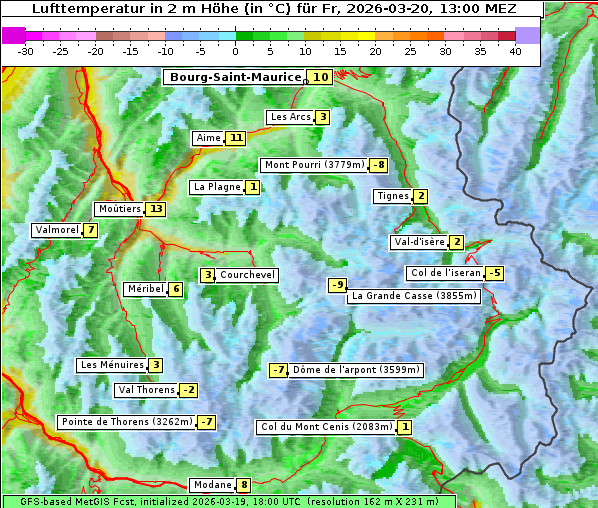 Temperatur, 20. 3. 2026