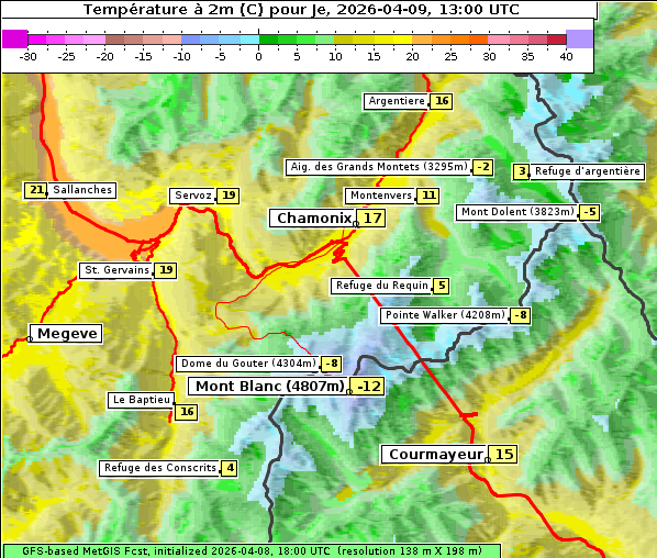 Temperatur, 9. 4. 2026