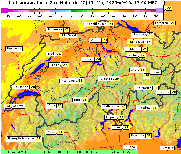 Temperatur, 15. 9. 2025
