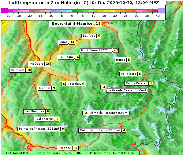 Temperatur, 30. 10. 2025