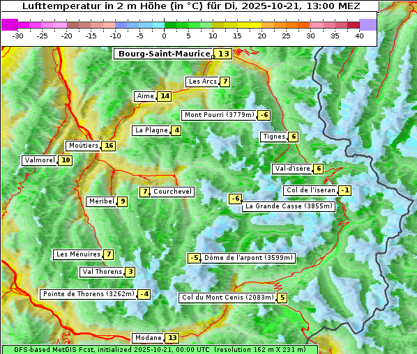 Temperatur, 21. 10. 2025