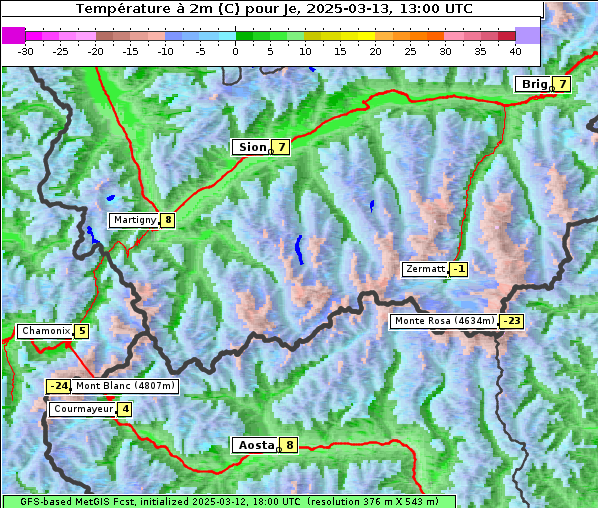 Temperatur, 13. 3. 2025