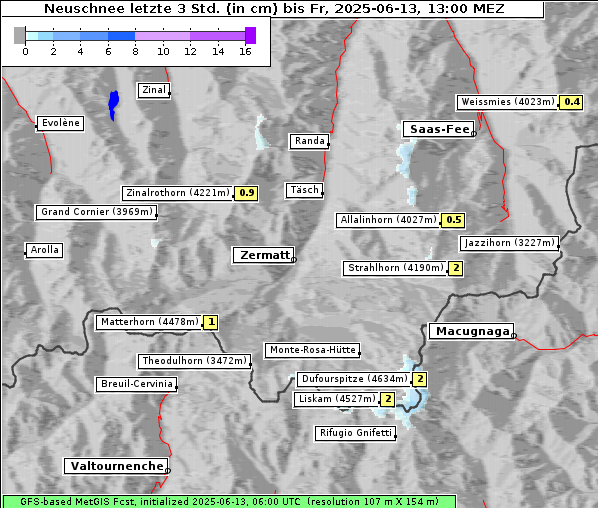 Neuschnee, 13. 6. 2025