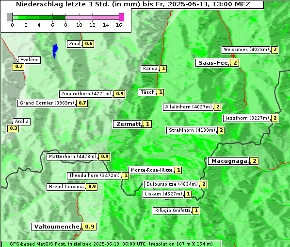 Niederschlag, 13. 6. 2025