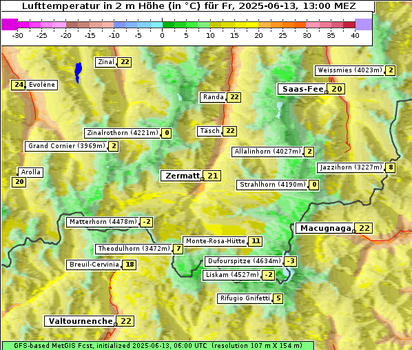 Temperatur, 13. 6. 2025